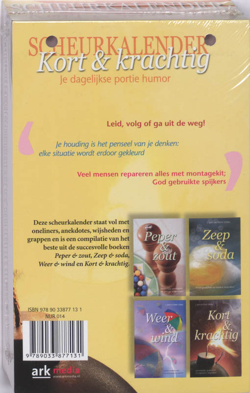 Achterkant van Scheurkalender Kort & krachtig