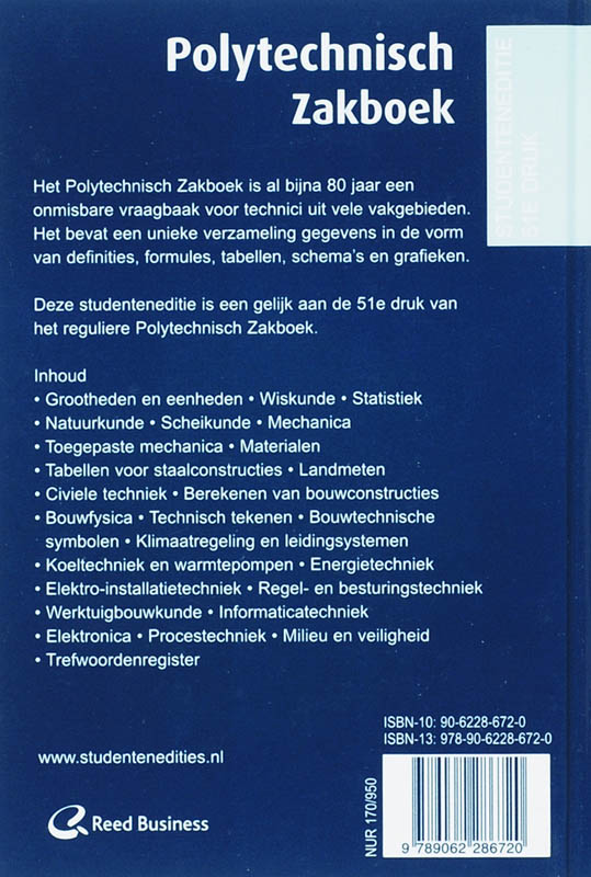 Achterkant van Studenteneditie