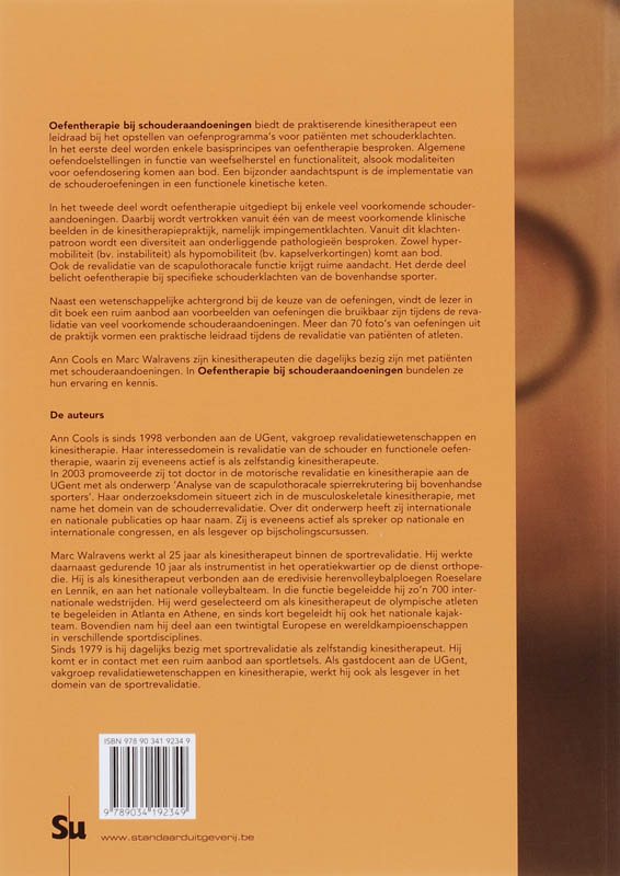 Achterkant van Oefentherapie bij schouderaandoeningen