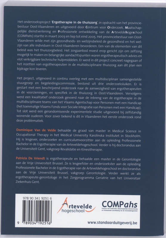 Achterkant van Ergotherapie in de thuiszorg