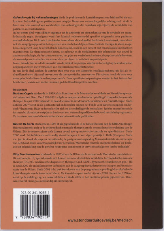 Achterkant van Oefentherapie bij nekaandoeningen