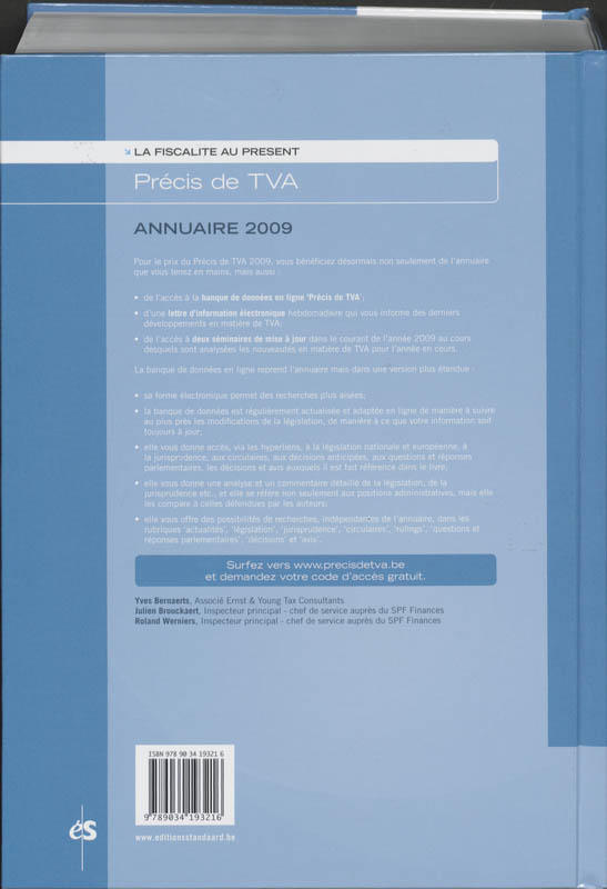 Achterkant van Annuaire 2009