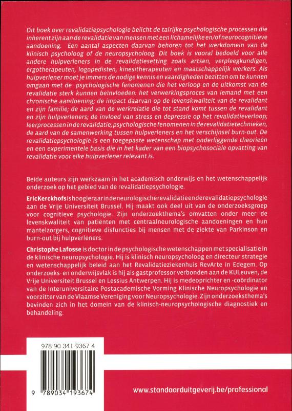 Achterkant van Revalidatiepsychologie