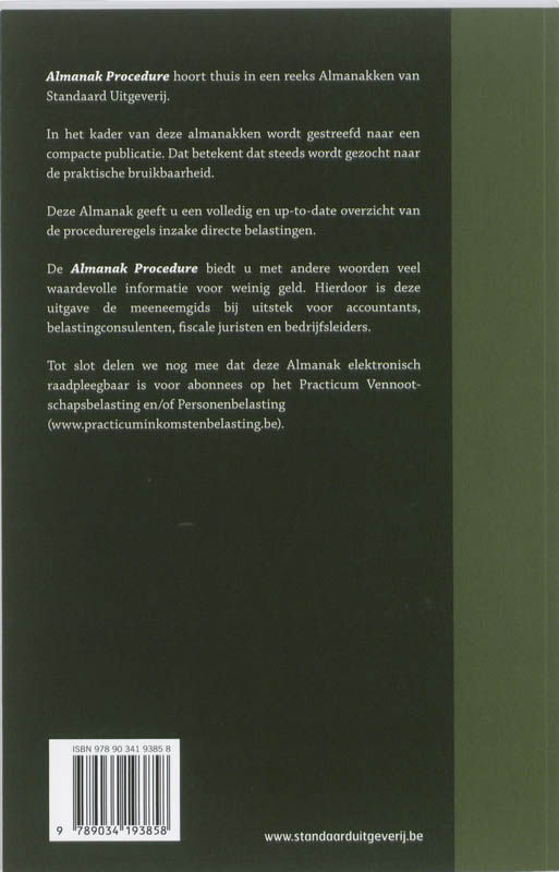 Achterkant van inzake directe belastingen