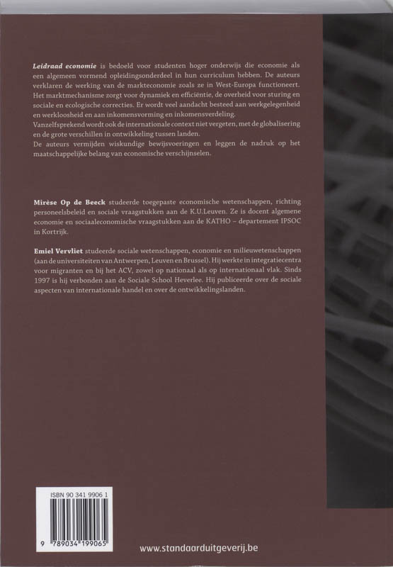 Achterkant van Leidraad economie