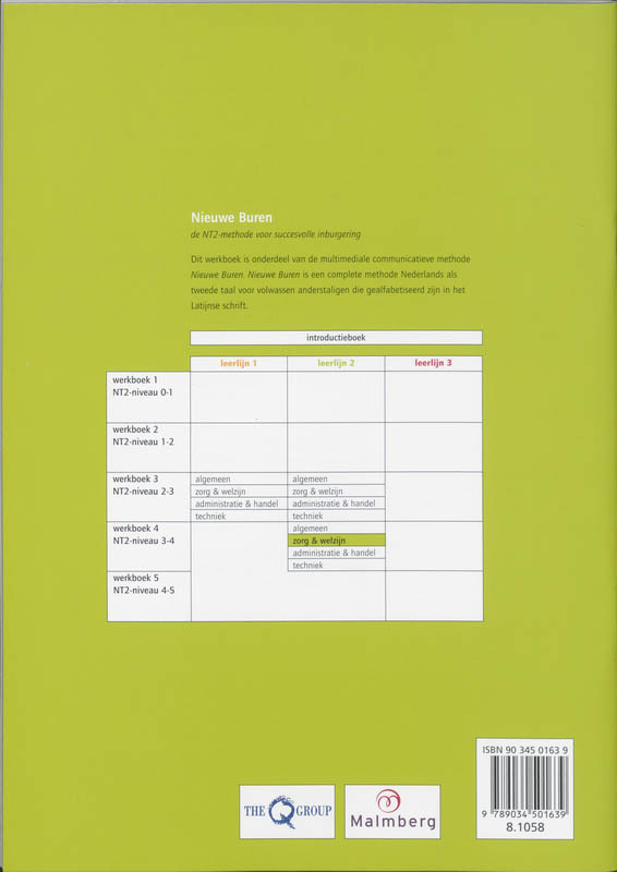 Achterkant van Werkboek 4 Zorg & Welzijn