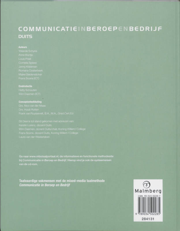 Achterkant van Administratie Duits niveau 3/4 2