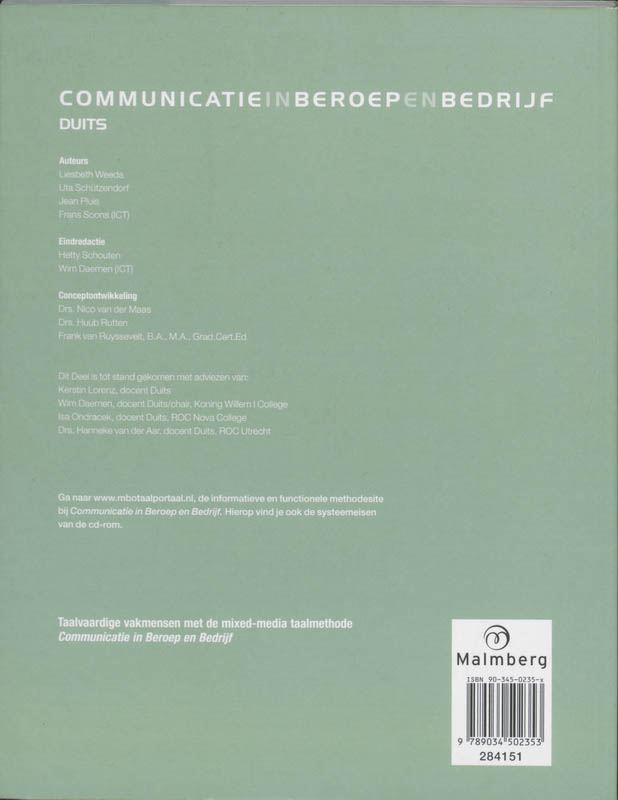 Achterkant van Internationale Handel / Groothandel Duits niveau 3/4 1