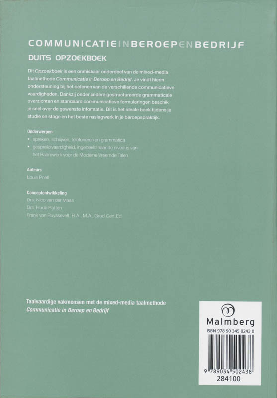 Achterkant van Opzoekboek Duits