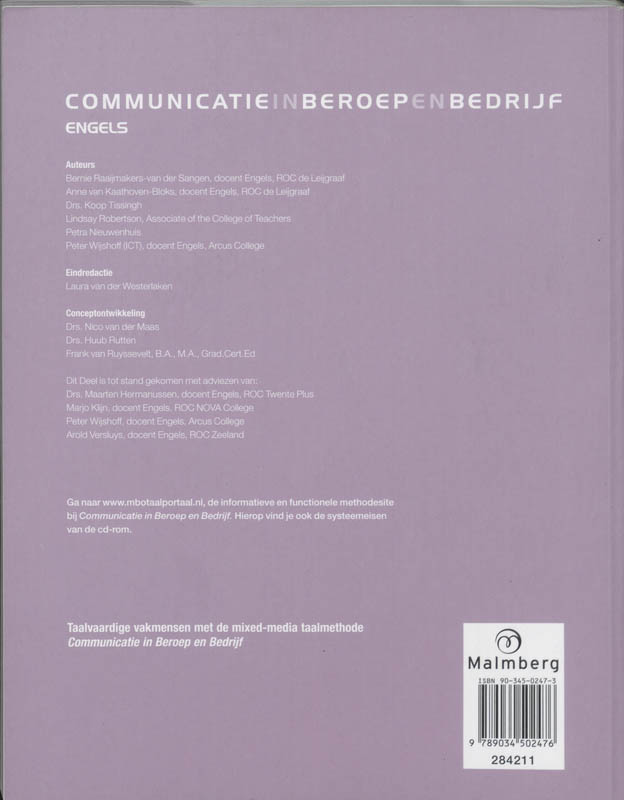 Achterkant van Administratie Engels niveau 2 2