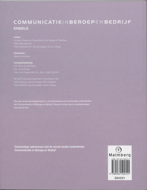 Achterkant van Internationale Handel / Groothandel Engels niveau 3/4 1
