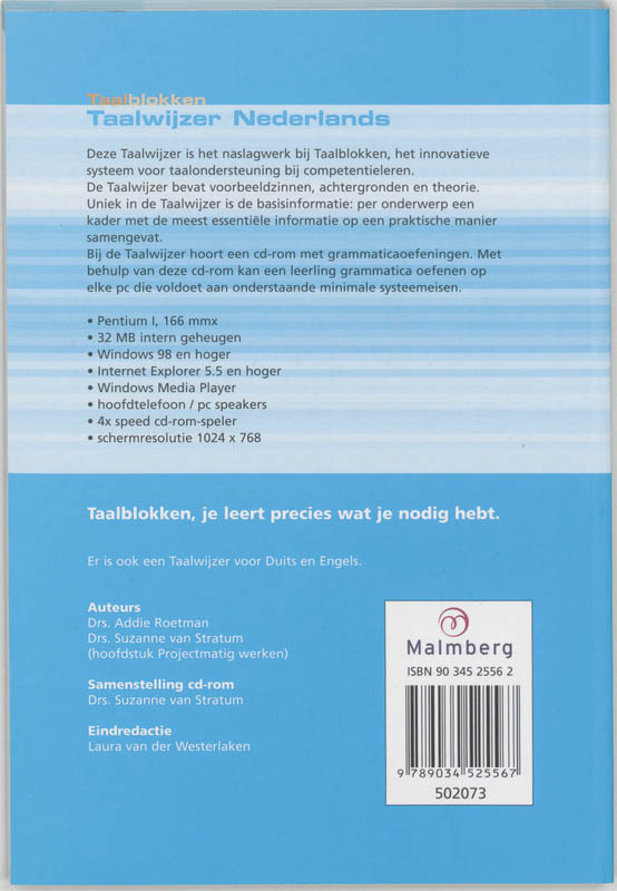 Achterkant van Taalblokken Nederlands