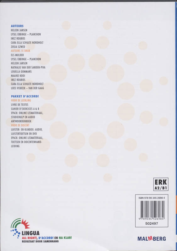 Achterkant van antwoordenboek A