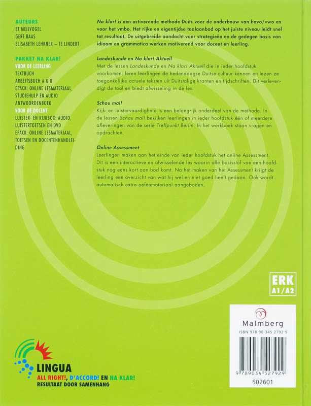 Achterkant van Textbuch