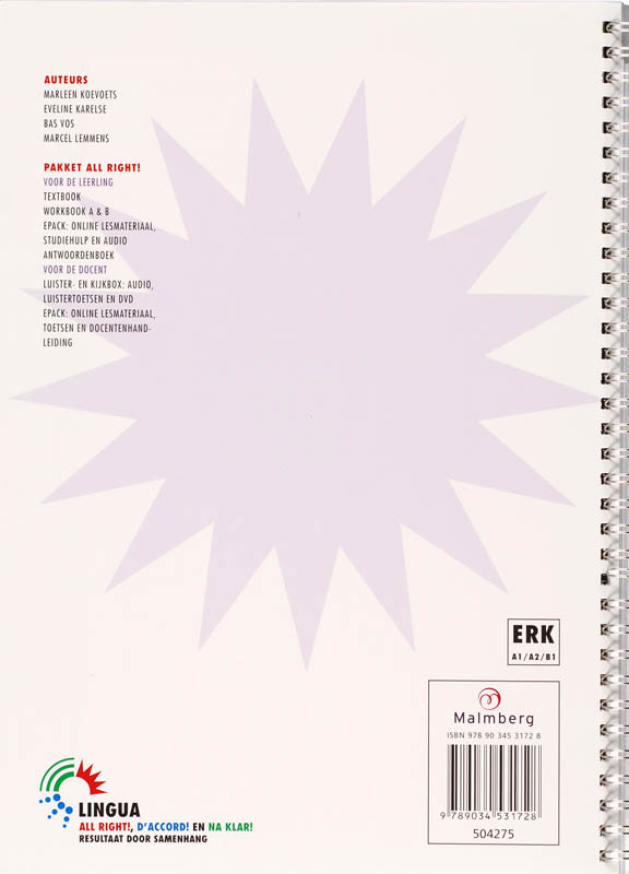 Achterkant van Antwoordenboek A
