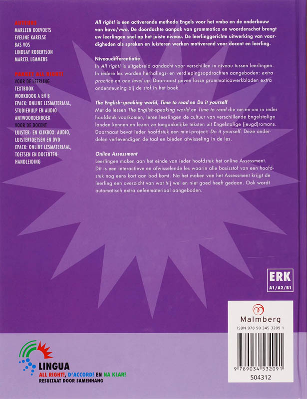Achterkant van Tekstboek