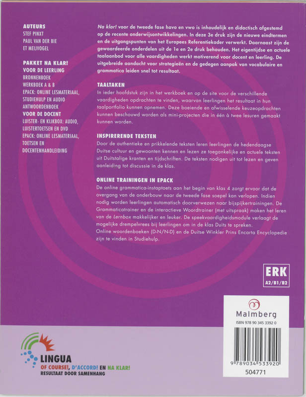 Achterkant van bronnenboek