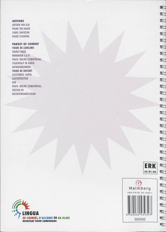 Achterkant van Antwoordenboek A