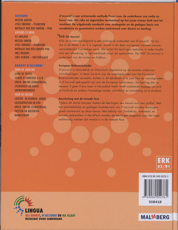 Achterkant van Livre de textes