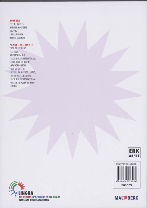 Achterkant van Antwoordenboek A