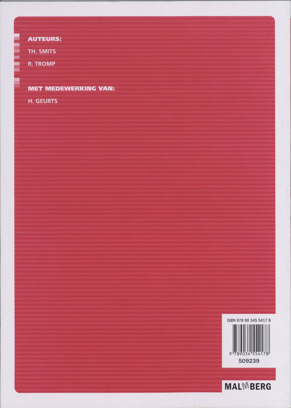 Achterkant van Werkboek A