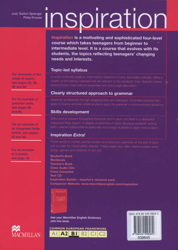 Achterkant van Student's book 4