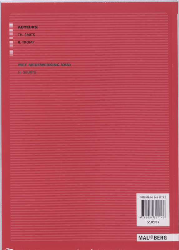 Achterkant van Uitwerkingenboek deel B