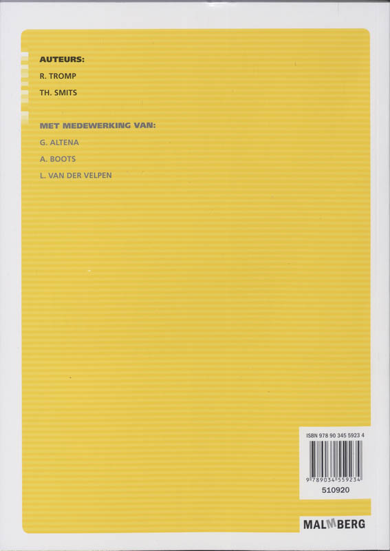 Achterkant van 2-uurs werkboek A