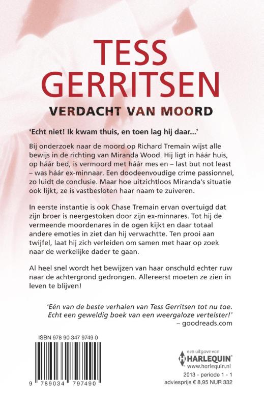 Achterkant van Verdacht van moord