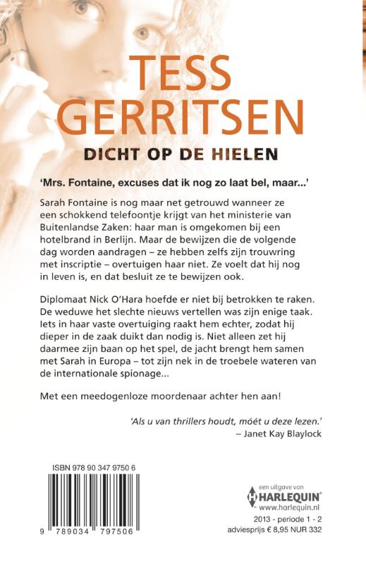 Achterkant van Dicht op de hielen