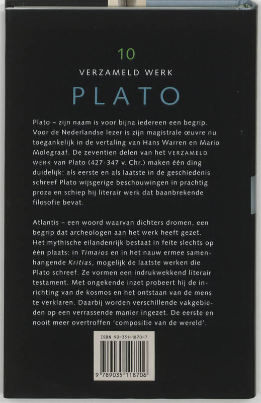 Achterkant van Timaios / Kritias