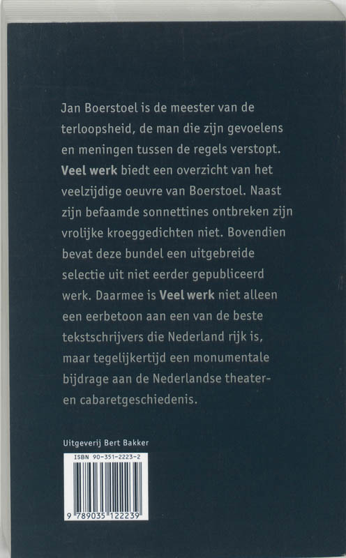 Achterkant van Veel werk