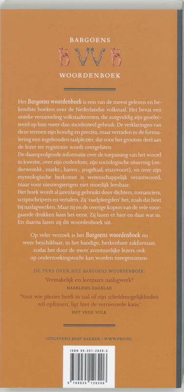 Achterkant van Bargoens woordenboek