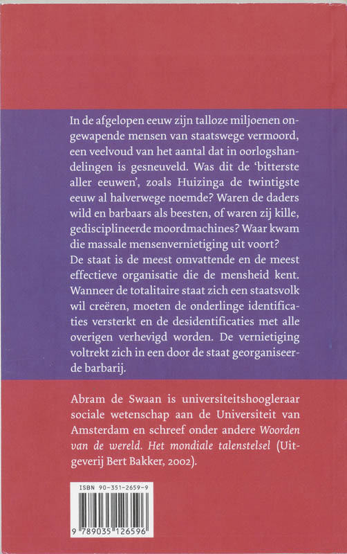 Achterkant van Moord en de staat