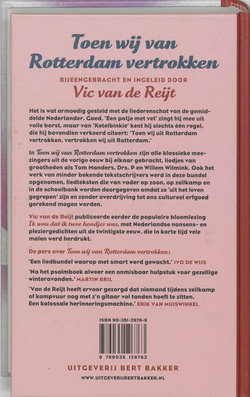Achterkant van Toen wij van Rotterdam vertrokken