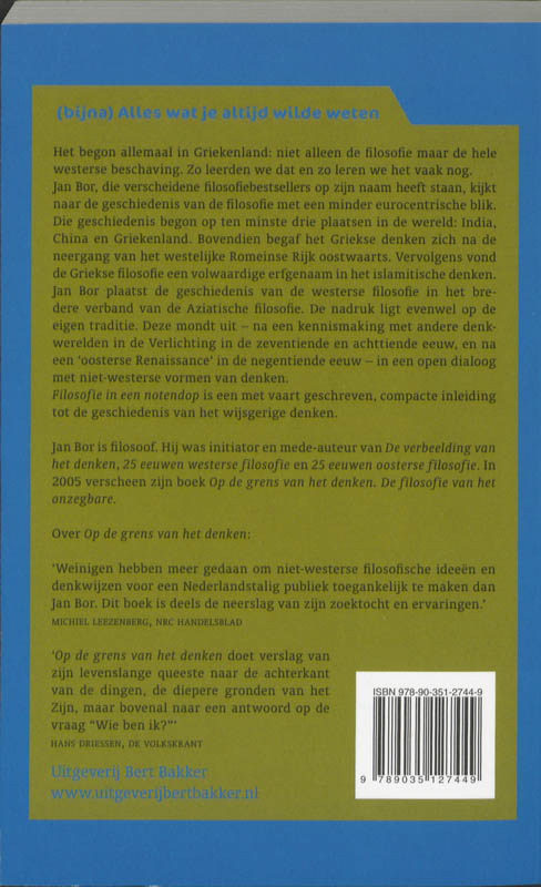 Achterkant van Filosofie in een notendop
