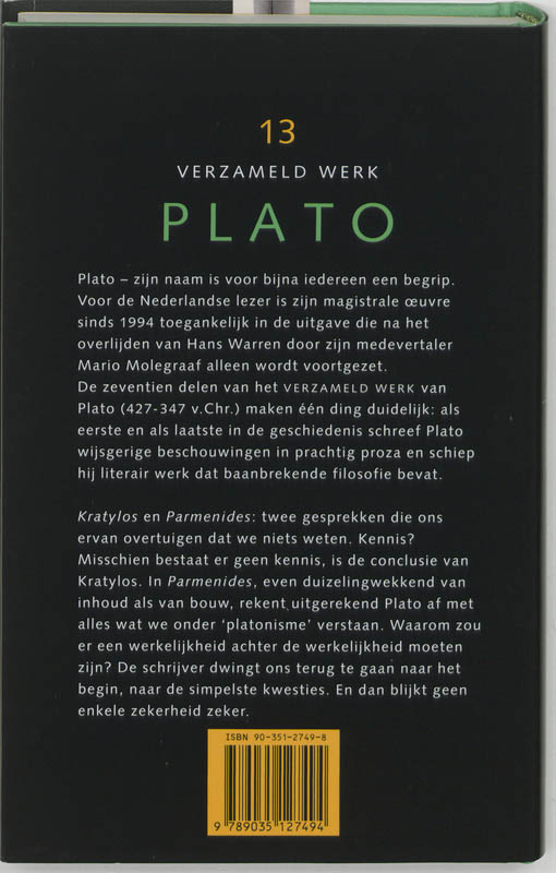 Achterkant van Kratylos en Parmenides