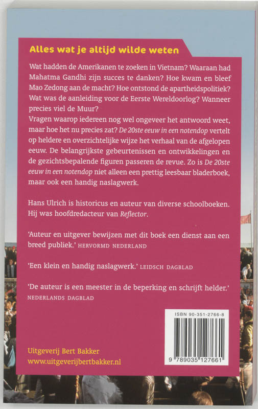 Achterkant van 20ste eeuw in een notendop