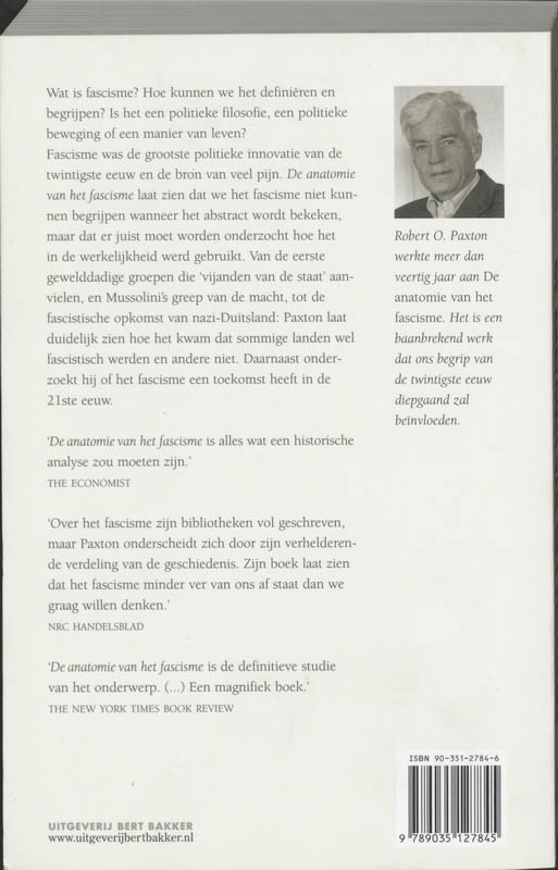 Achterkant van De anatomie van het fascisme
