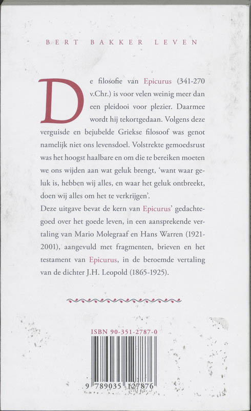 Achterkant van Grondbeginselen van het goede leven