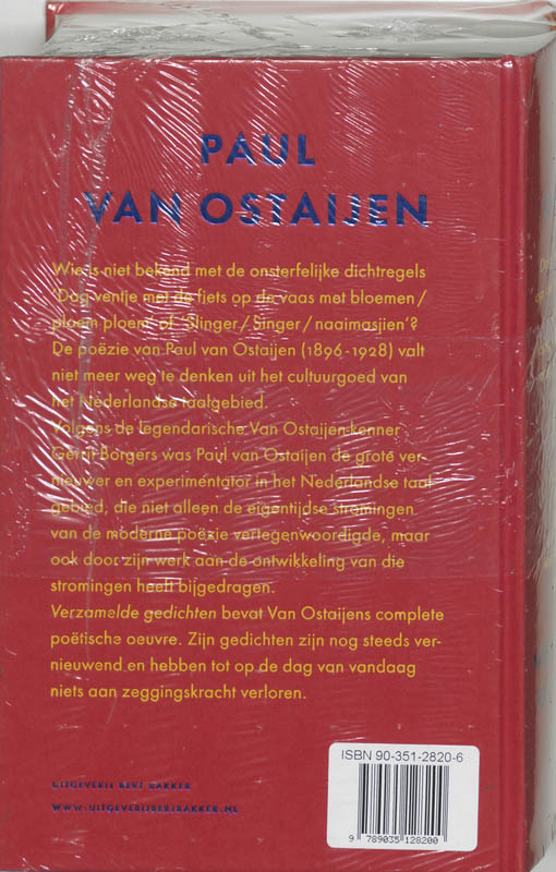 Achterkant van Verzamelde gedichten
