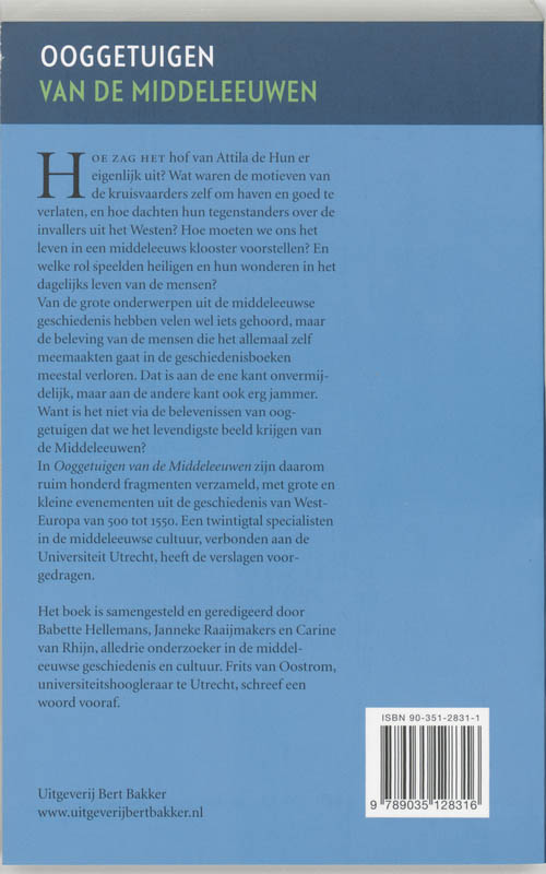 Achterkant van Ooggetuigen van de middeleeuwen