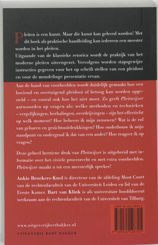 Achterkant van Pleitwijzer