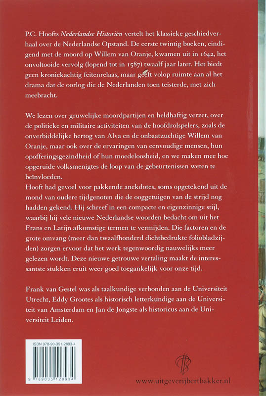 Achterkant van Nederlandse historiën