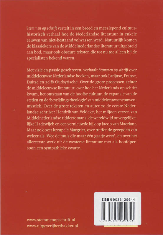 Achterkant van Stemmen op schrift