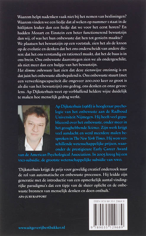 Achterkant van Het slimme onbewuste