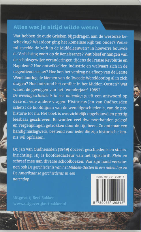 Achterkant van De wereldgeschiedenis in een notendop