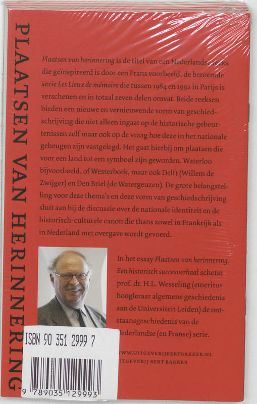 Achterkant van Plaatsen van herinnering set 5 ex