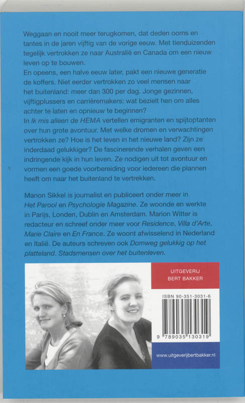 Achterkant van Ik mis alleen de HEMA