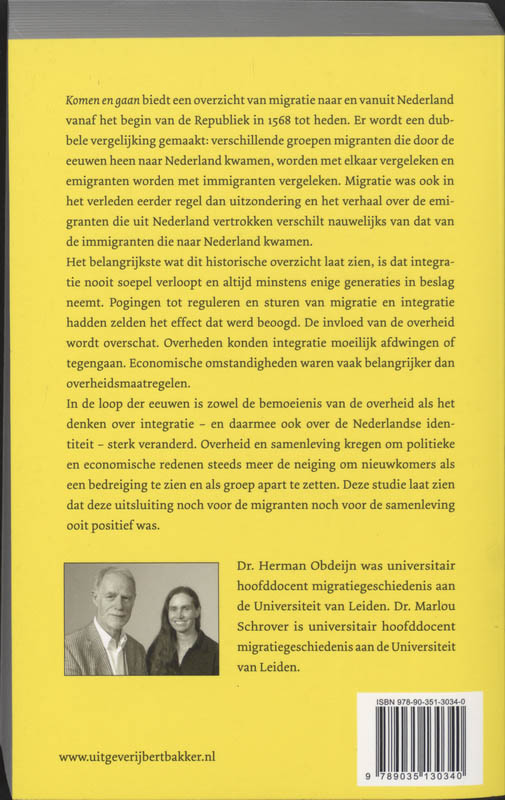 Achterkant van Komen en gaan